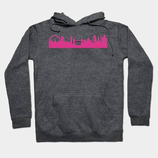 London skyline pink Hoodie by 44spaces